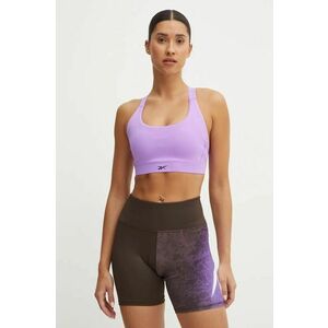 Reebok sutien sport LUX Collection culoarea violet, neted, 100205596 imagine