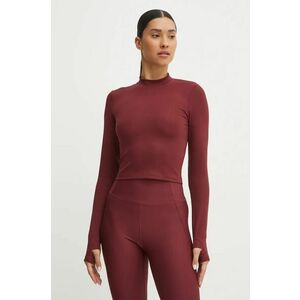 Casall longsleeve de yoga Soft Rib culoarea bordo, cu turtleneck, 24234 imagine