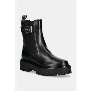 Karl Lagerfeld ghete chelsea de piele BURLY BIKER femei, culoarea negru, cu platforma, KL43460 imagine