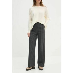 United Colors of Benetton pantaloni femei, culoarea gri, drept, high waist, 4KHSDF07F imagine