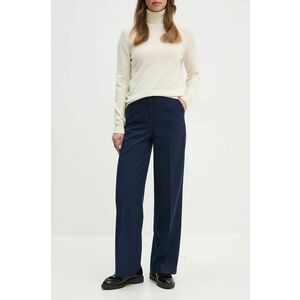 United Colors of Benetton pantaloni femei, culoarea albastru marin, drept, high waist, 4KHSDF07F imagine