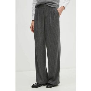 OUI pantaloni femei, culoarea gri, drept, high waist, 88775 imagine