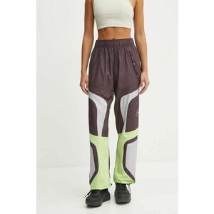 adidas by Stella McCartney pantaloni de antrenament culoarea violet, lat, high waist, IX1628 imagine