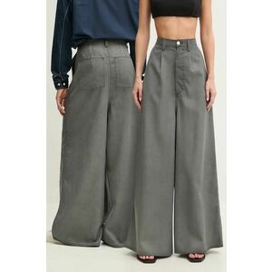 Sunnei pantaloni de lana culoarea gri, lat, high waist, RTWXBOT011 imagine