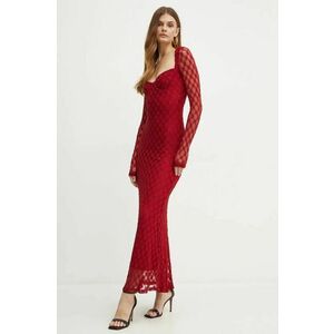 Bardot rochie AVAH culoarea bordo, maxi, mulata, 59600DB imagine