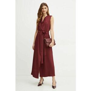 Bardot rochie LANZA culoarea bordo, maxi, evazati, 59608DB imagine