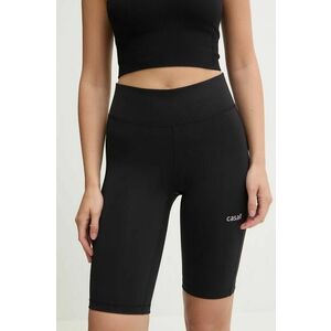 Casall pantaloni scurți de yoga Essential culoarea negru, neted, high waist, 24943 imagine