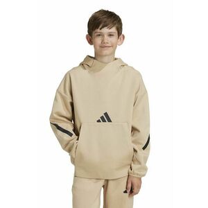 adidas bluza copii J Z.N.E. HD culoarea maro, cu glugă, cu imprimeu, JF2490 imagine