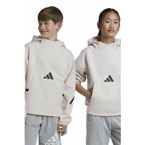 adidas bluza J Z.N.E. HD culoarea roz, cu glugă, cu imprimeu, JF2818 imagine