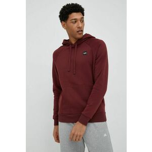 Under Armour bluza barbati, culoarea bordo, cu glugă, neted imagine