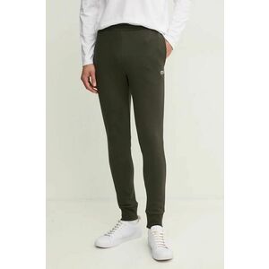 Lacoste pantaloni de trening culoarea verde, neted imagine