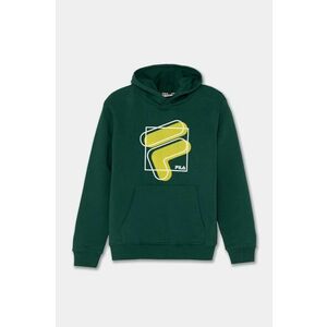 Fila bluza copii LUG culoarea verde, cu glugă, cu imprimeu, FAT0587 imagine