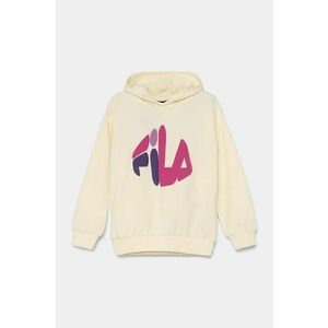 Fila bluza copii LICHTE culoarea bej, cu glugă, cu imprimeu, FAK0358 imagine