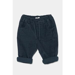 United Colors of Benetton pantaloni din bumbac pentru bebeluși culoarea albastru marin, neted, 4O5GAF01B imagine