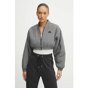 adidas geaca City Escape femei, culoarea gri, de tranzitie, oversize, IZ1492 imagine