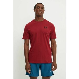 Under Armour tricou SPORTSTYLE LEFT CHEST barbati, culoarea bordo, neted, 1326799 imagine