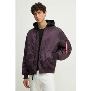 Alpha Industries geaca bomber MA-1 ZH Back EMB barbati, culoarea albastru marin, de iarna, oversize imagine