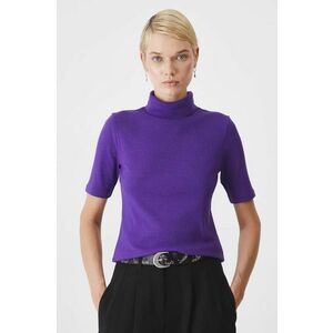 Medicine tricou femei, culoarea violet, cu guler imagine