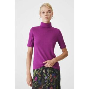 Medicine tricou femei, culoarea violet, cu guler imagine