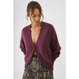 Medicine cardigan din amestec de lana femei, culoarea violet, călduros imagine