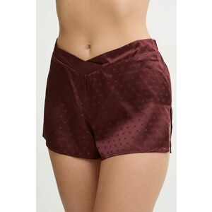 Chantelle pantaloni scurți de pijama de mătase culoarea maro, satin, C017E5 imagine