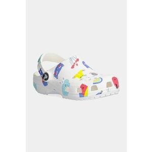 Crocs slapi copii CLASSIC DOODLE PRINT CLOG culoarea alb, 210356 imagine