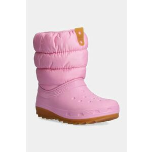 Crocs cizme de iarna copii CLASSIC NEO PUFF BOOT culoarea roz, 207684.G imagine