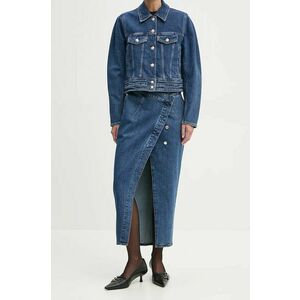 IRO fustă din denim culoarea bleumarin, midi, dreaptă, WP31DAYO imagine