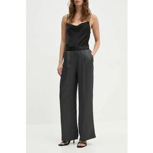 OUI pantaloni femei, culoarea gri, lat, high waist, 88773 imagine