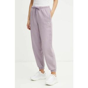 Puma pantaloni de trening din bumbac culoarea roz, neted, 626802 imagine