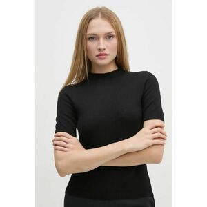 Sisley pulover de lana femei, culoarea negru, light, cu turtleneck, 11BAM105P imagine