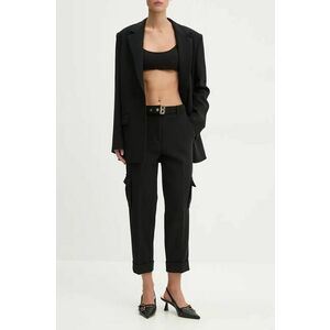 Blugirl Blumarine pantaloni femei, culoarea negru, drept, high waist, RF4074.T3190 imagine