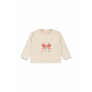 Konges Sløjd longsleeve din bumbac pentru copii LIN LS TEE GOTS culoarea bej, KS101559 imagine