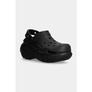 Crocs papuci Bubble Crush Clog femei, culoarea negru, cu platforma, 210061 imagine