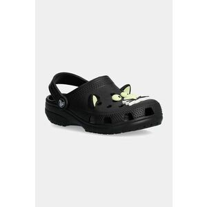 Crocs slapi copii CLASSIC GLOW BLACK CAT CLOG culoarea negru, 210387 imagine