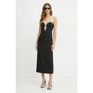 Bardot rochie ELENI culoarea negru, maxi, mulata, 58778DB1 imagine