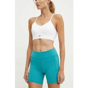 Reebok pantaloni scurți de antrenament LUX Collection culoarea turcoaz, neted, high waist, 100206175 imagine