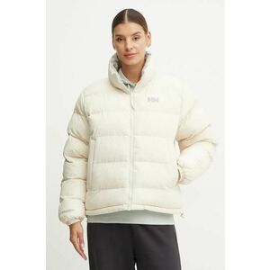 Helly Hansen geaca cu doua fete femei, culoarea bej, de iarna, oversize imagine