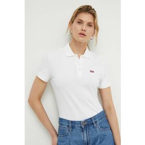 Levi's tricou polo femei, culoarea alb imagine