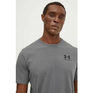 Under Armour tricou SPORTSTYLE LEFT CHEST barbati, culoarea gri, neted, 1326799 imagine