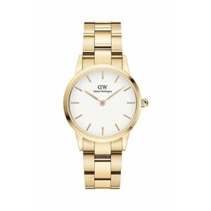 Daniel Wellington ceas Iconic Link White femei, culoarea auriu imagine