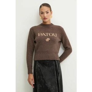 Patou pulover de lana femei, culoarea maro, KN1928064 imagine