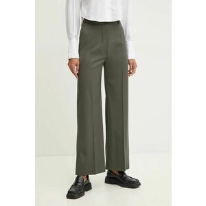 Patou pantaloni de lana culoarea verde, drept, high waist, TR0020103 imagine