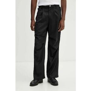 BLUEMARBLE pantaloni de lana culoarea negru, drept, PA59.WO22B24 imagine