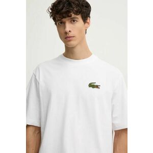 Lacoste tricou barbati, culoarea alb, neted, TH2745 imagine