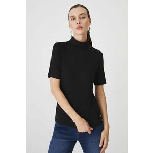 Medicine tricou femei, culoarea negru, cu guler imagine