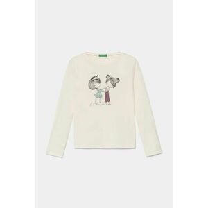 United Colors of Benetton longsleeve din bumbac pentru copii culoarea bej, 3ATNG10GA imagine