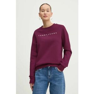 Tommy Jeans bluza femei, culoarea violet, cu imprimeu, DW0DW17323 imagine