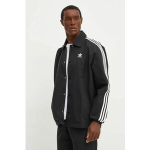 adidas Originals geaca Mesh Coach barbati, culoarea negru, de tranzitie, oversize, IZ1831 imagine