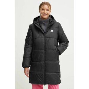 adidas Originals geaca Long Puffer femei, culoarea negru, de iarna, IW5858 imagine